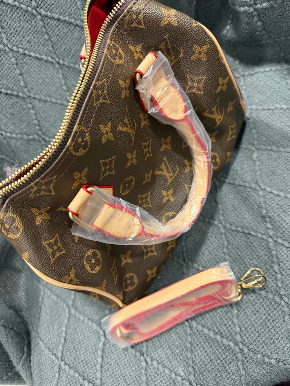 Doop Monogram Canvas Women’s Satchel - Brown 25cm - Picture 3 of 4